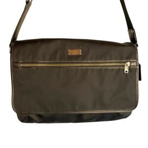 Coach Nylon Laptop Messenger Bag in Black with Silver Hardware